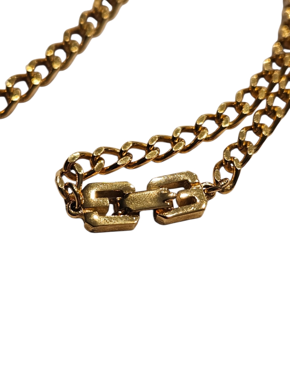 1979 Givenchy Vintage Gold Chain Choker Necklace Black Enamel Crystal Pendant - Picture 11 of 16
